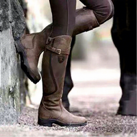 Nouvelles bottes d'hiver pour femmes à talon fer à cheval et fermeture éclair, grande taille - Style européen et américain