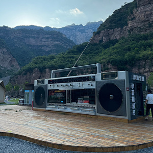 Quiosco Móvil Exterior con Forma de Televisor Vintage Único para Área Panorámica, Puesto de Barbacoa, Cafetería, Puesto de Venta Portátil - Product Image 2
