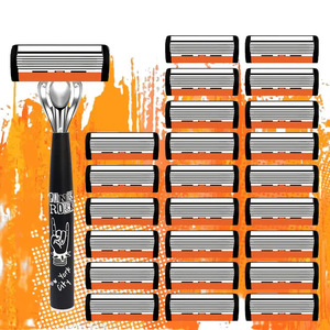 Manual 6-Blade Razor With Replacement Blades Universal For 7-Blade Shaving Heads Imported Stainless Steel Blade Material - Product Image 2