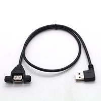 Câble d'extension USB 3.0 mâle vers femelle à angle droit 90° en PVC avec conducteur en cuivre pur et trous de fixation pour ordinateur