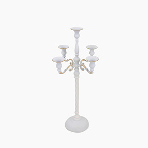Candelabro <span class=keywords><strong>Portacandele</strong></span> Alto a 5 Bracci con Stelo a Spirale, Centrotavola Moderno Classico per la Casa, <span class=keywords><strong>Oro</strong></span>/Argento/Bianco - Product Image 5