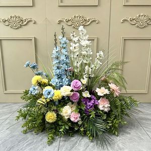 Décoration florale artificielle style Monet pastoral pour mariage, rangée de fleurs, vitrine de boutique, aménagement floral, toile de fond de studio photo - Product Image 2