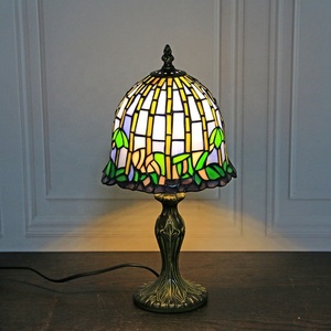 LongHuiJing Stained Glass Lamp Fabulous 8" Water Lily Style Glass Tiffany Home Decor Lamps - Product Image 2