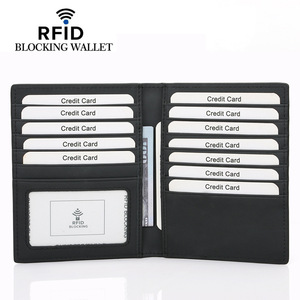 Portefeuille en fibre de carbone et cuir avec logo personnalisé Étui à passeport japonais multiple et porte-cartes RFID à la mode - Product Image 2