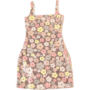 Nouveautés Robe sans manches à paillettes imprimée de fleurs pour femmes - Product Image 5