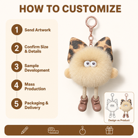 Porte-clés en peluche avec oreilles de léopard, breloque de sac douce et moelleuse, cadeau pour les amateurs de chaussures