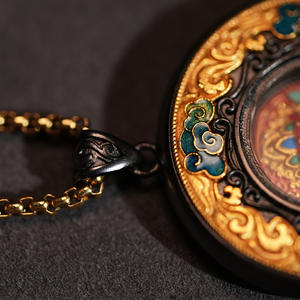 Nuevo Patrimonio Cultural Inmaterial, Cinco Señores Zhakilam, Caja <span class=keywords><strong>de</strong></span> Latón para Thangka, Colgante <span class=keywords><strong>de</strong></span> Gau Pintado con Esmalte, Hecho a Mano, Étnico, Marca FYC - Product Image 5