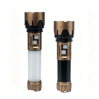 Taktische Taschenlampe 2100lm 800m Reichweite Wiederaufladbare Aluminiumlegierung Doppelschalter COB Laterne USB-C Powerbank Camping