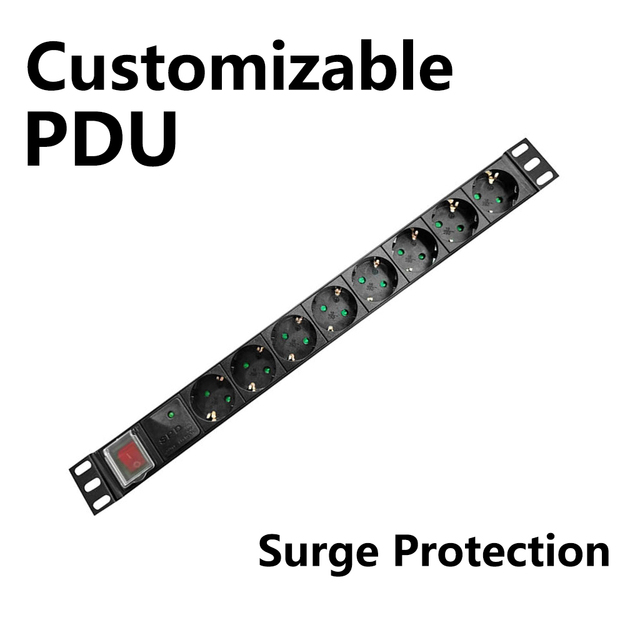 Low-Cost 8-Outlet 16A PDU Surge Protector Aluminum Housing High-Quality Rack Power Distribution Unit for IT Data Centers