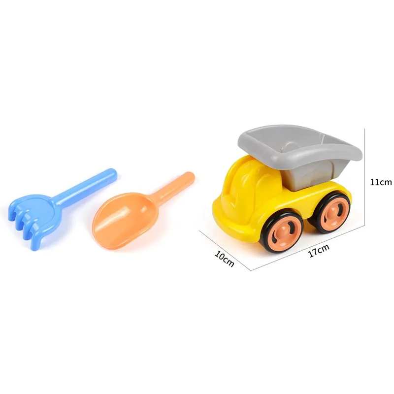 Ucuz plaj oyuncakları toptan ABS malzeme taşınabilir plaj Buggy araba tırmık ve kürek ile çocuklar için