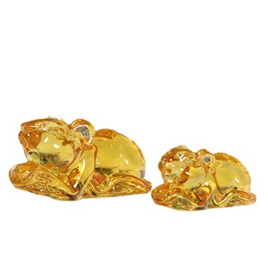 Ornement de rat doré en citrine, forme compacte, décoration pour la maison, cadeau du nouvel an chinois - Product Image 3