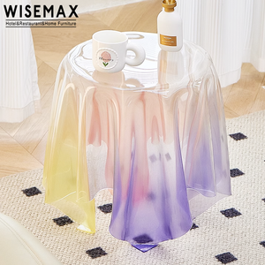 WISEMAX FURNITURE Modern Hotel Restaurant Decor Side End <strong>Table</strong> Transparent <strong>Grey</strong> Round Acrylic <strong>Coffee</strong> <strong>Table</strong> for Living Room - Product Image 4