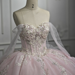 ชุดเดรสสำหรับเด็กผู้หญิง15คนชุดราตรีลูกไม้สีชมพูเจ้าหญิง5832 Janceanera - Product Image 2