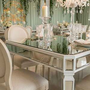 Luxury Glass Banquet Dining Room Wedding <strong>Mirror</strong> <strong>Table</strong> Top Dining <strong>Table</strong> - Product Image 4