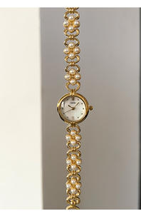 Chic Pearl <b>Bracelet</b> Ladies Watch Oriental <b>Inspired</b> Sparkling Quartz Timepiece - Product Image 6