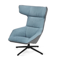 En gros Maison D'ameublement D'hôtel Chaise De Loisirs En Tissu De Haute Qualité En Simili Cuir Oeuf Pivotant Haut Dossier Fauteuil Avec Coussin