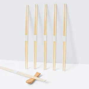 Sumpit bambu sekali pakai Jepang, dua titik ujung ganda dengan lengan kertas untuk Makanan Cepat Restoran
