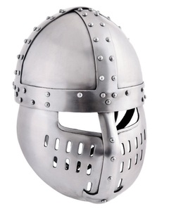 Casque Norman Spangen Premium avec plaque frontale en acier de 1,6 mm d'épaisseur, casque fait main avec doublure en cuir confortable - Product Image 1