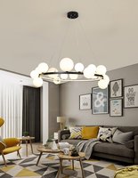 Nordique minimaliste planète bulle boule lustre boule de verre lampes françaises haricots magiques nuage lune suspendu plafonnier