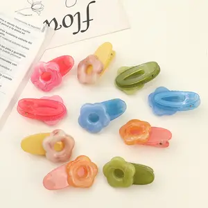 Mignon Bonbons Couleur Doux Fille Pince À Cheveux En Gros Métal Mini Pince À Cheveux Fleur Épingles À Cheveux Femmes