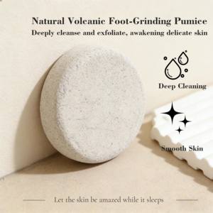 Removedor de callos de piedra pómez con logotipo personalizado, removedor de callosidades de suelo volcánico natural negro con herramienta de <span class=keywords><strong>pedicura</strong></span> para talones y palmas de madera para el hogar - Product Image 3