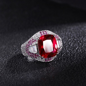 Fashion Jewelry Eco-friendly Copper 10*12MM Blue Zircon Imitation Blue Glass Rhinestone <b>Square</b> <b>Adjustable</b> Rings for Women - Product Image 6
