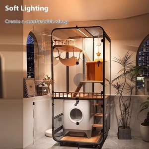 Diseño Superior de Fábricas Chinas: Rascador para Gatos de Acero al Carbono Resistente, Condominio en la Pared, Árbol para Gatos de Lujo Personalizado para Gatos Grandes - Product Image 3