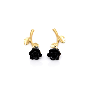 Boucles d'oreilles tendance en acier inoxydable 316L plaqué or rose noir, durables et résistantes - Product Image 2