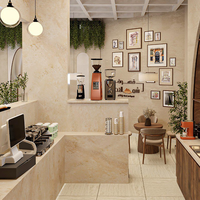 Comptoir de bar à café personnalisé avec vitrine LED, en marbre et métal, pour café, étanche, écologique et durable