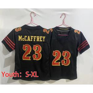 美式足球球衣97博萨85乔治·基特尔13布罗克·珀迪23克里斯蒂安·麦卡弗里旧金山对抗青年球衣 - Product Image 3