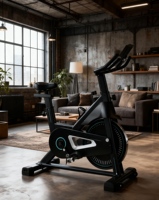 Vélo de spinning vertical en acier avec volant d'inertie de 6 kg, système de résistance réglable en feutre de laine, écran LCD, silencieux, pour usage domestique, vente en gros fabricant