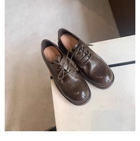 Mocassins décontractés pour femme, style Derby Oxford, aspect cuir froissé, lavés, respirants, toutes saisons