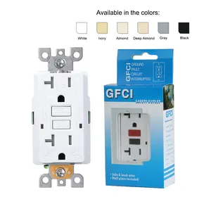 US Standard 20-Amp 125V Decorator Tamper-Resistant Wall Switches Listed Self-Test GFCI Outlet With Led Indiccator