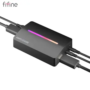 Fifine Ampligame V3 RGB Light Capture Card USB 3.0 Capture card 1080P Video Capture Card for live streaming