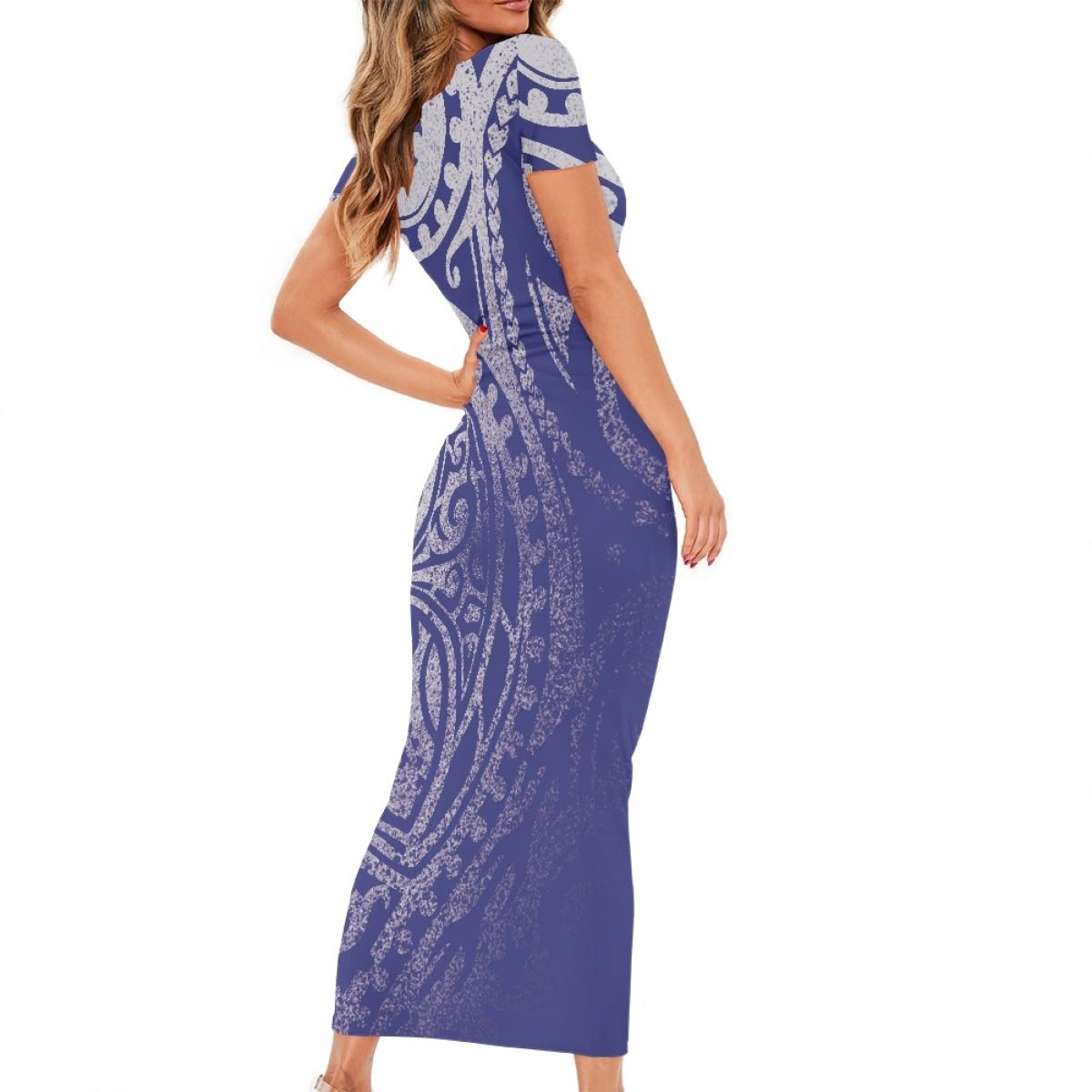 bodycon maxi dress short sleeve Red Floral Maxi Dress Short Sleeve Crew Neck Bodycon Mesh
