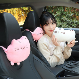 Cookie <b>Cat</b> Car Pillow Plush Soft Lumbar Support Headrest Cushion For Vehicle Interior Decor 3-4 Set Four Seasons Use - Product Image 2