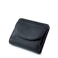 Dompet Lipat Tiga Kulit Sapi Asli Wanita, Banyak Slot Kartu, Dompet Koin Kulit Pebble, Penjepit Uang untuk Wanita