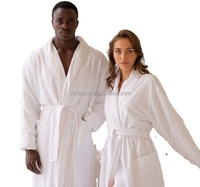Peignoir de bain thermique élégant en microfibre double épaisseur pour hôtel 5 étoiles de luxe, robes de spa moelleuses, broderie de logo OEM, unisexe, respirant, séchage rapide