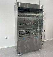 Rôtissoire à poulet au gaz de style armoire en acier inoxydable commercial CHUANGYU à 6/8 étages, peut rôtir 30 à 40 poulets en une fois