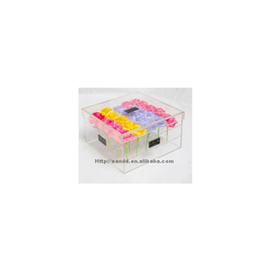 Moderna Caja Rectangular de Acrílico para Rosas con Orificios - Florero Largo para Ramos Frescos, Decoración del Hogar y Empaque de Regalos de Lujo - Product Image 1