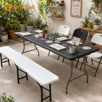 Ensemble table et chaises pliantes en plastique HDPE pour camping et repas, vente en gros à prix abordable