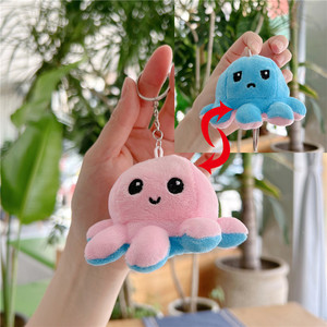 Khuyến mãi 10cm lật bạch tuộc đồ chơi sang trọng móc khóa túi trang trí vòng chìa khóa mặt dây chuyền đảo ngược Thú nhồi bông đồ chơi cho món quà - Product Image 3