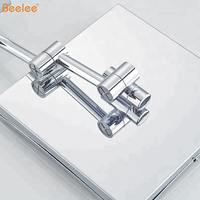 Beelee-tocador de baño para Hotel, espejo de diseño cuadrado plegable, iluminación LED, maquillaje, con lupa 3x