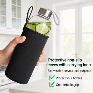 YONGSHINE Bottiglia d'<span class=keywords><strong>Acqua</strong></span> <span class=keywords><strong>in</strong></span> <span class=keywords><strong>Vetro</strong></span> Riutilizzabile 500ml 750ml 1000ml 18oz, <span class=keywords><strong>Vetro</strong></span> Soda-Lime con Coperchio, Logo Personalizzato per Viaggi e Succhi - Product Image 3