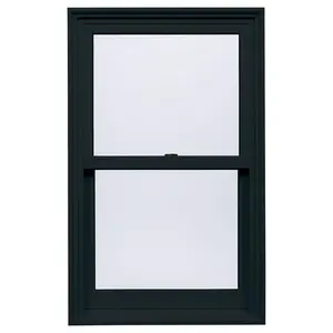 Fenêtre coulissante verticale en aluminium double verre électrique double fenêtre suspendue avec grille