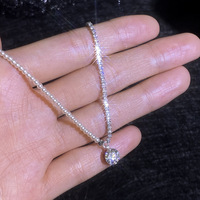 Collier ras du cou en argent sterling 925 avec perles de coquillage et moissanite, chaîne tennis, bijoux de créateur pour femme, mode raffinée