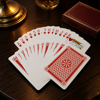 Cartas de Juego de Papel Jumbo Premium, Baraja Extra Grande, Profesional, 310 g/m², Núcleo Negro, Textura de Lino, Esquinas Redondeadas, Familiares