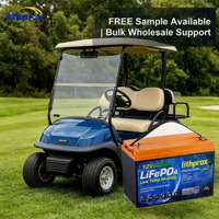 Batterie LiFePO4 rechargeable 12V 200AH Grade A 6000 Deep Cycle pour voiturette de golf avec BMS intelligent RS485, connecteur Anderson, CE RoHS IP67, OEM ODM