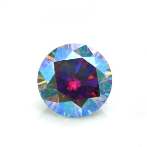 Ab Colored Moissanite Round Loose Stones 0.5Ct 5Ct For Jewelry Making Synthetic Lab Created Gemstone - Product Image 1
