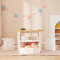 Mesa de Estudio Hexagonal Plegable de Madera Moderna para Niños, para Uso Escolar y al Aire Libre